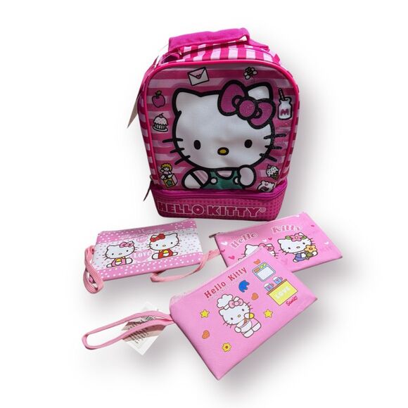 Sanrio Hello Kitty Lunch Box for Kids Insulated Lunch‎ Bag with Small Wristlets! - Picture 1 of 6